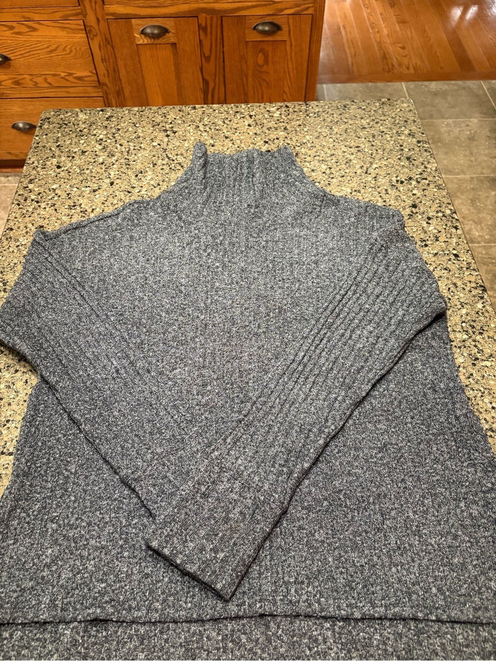Athleta woman’s Heathered Navy Turtleneck Sweater